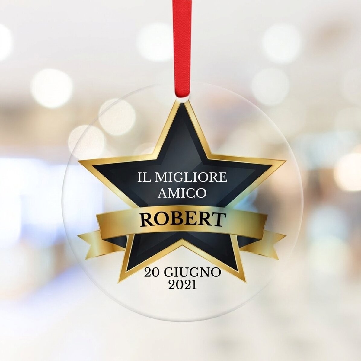 Ornamento rotondo personalizzato con testo - Il migliore