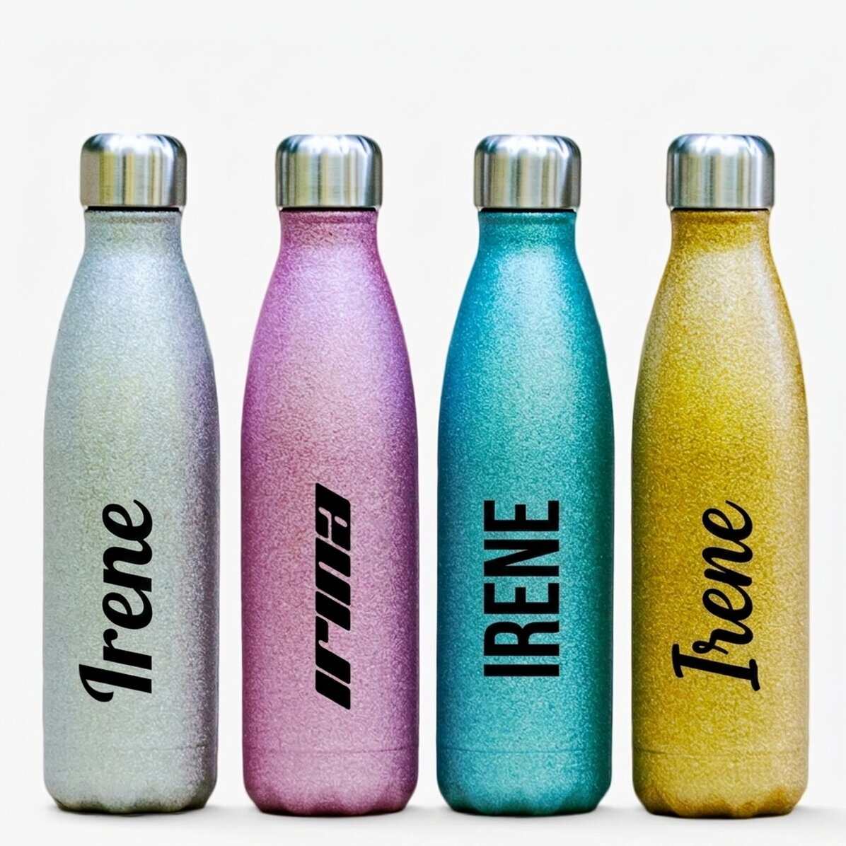 Thermos con glitter personalizzato con nome