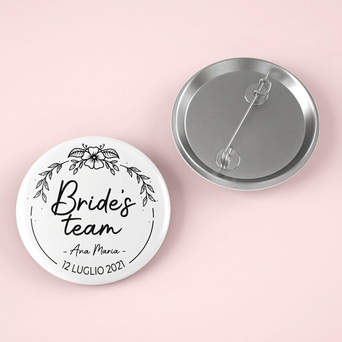 Spilla personalizzata con testo - Bride