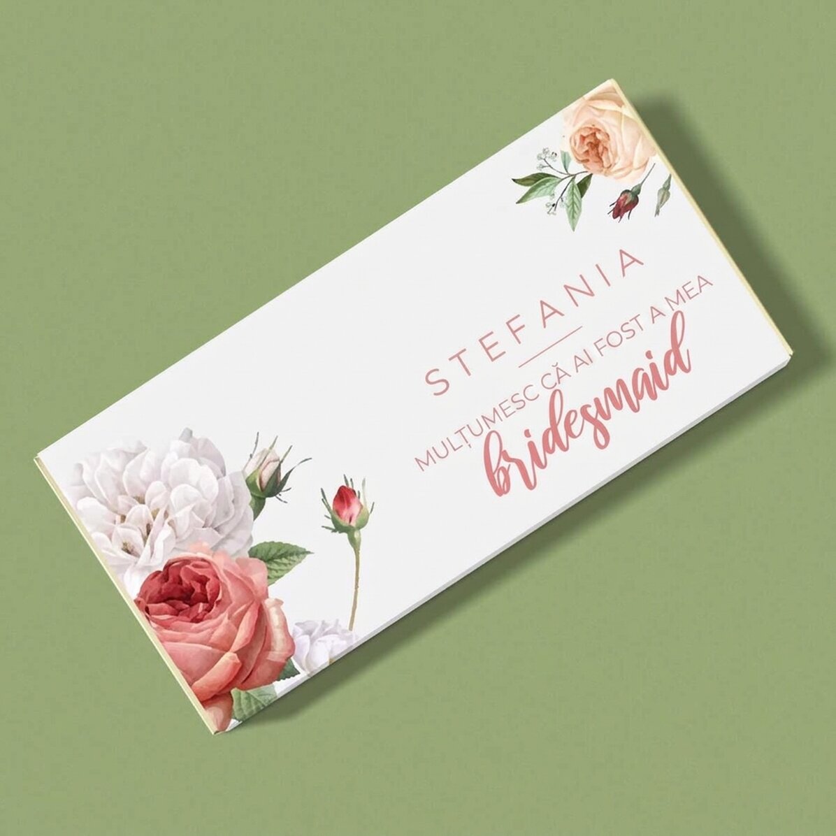 Cioccolato personalizzato con una dedica per il matrimonio