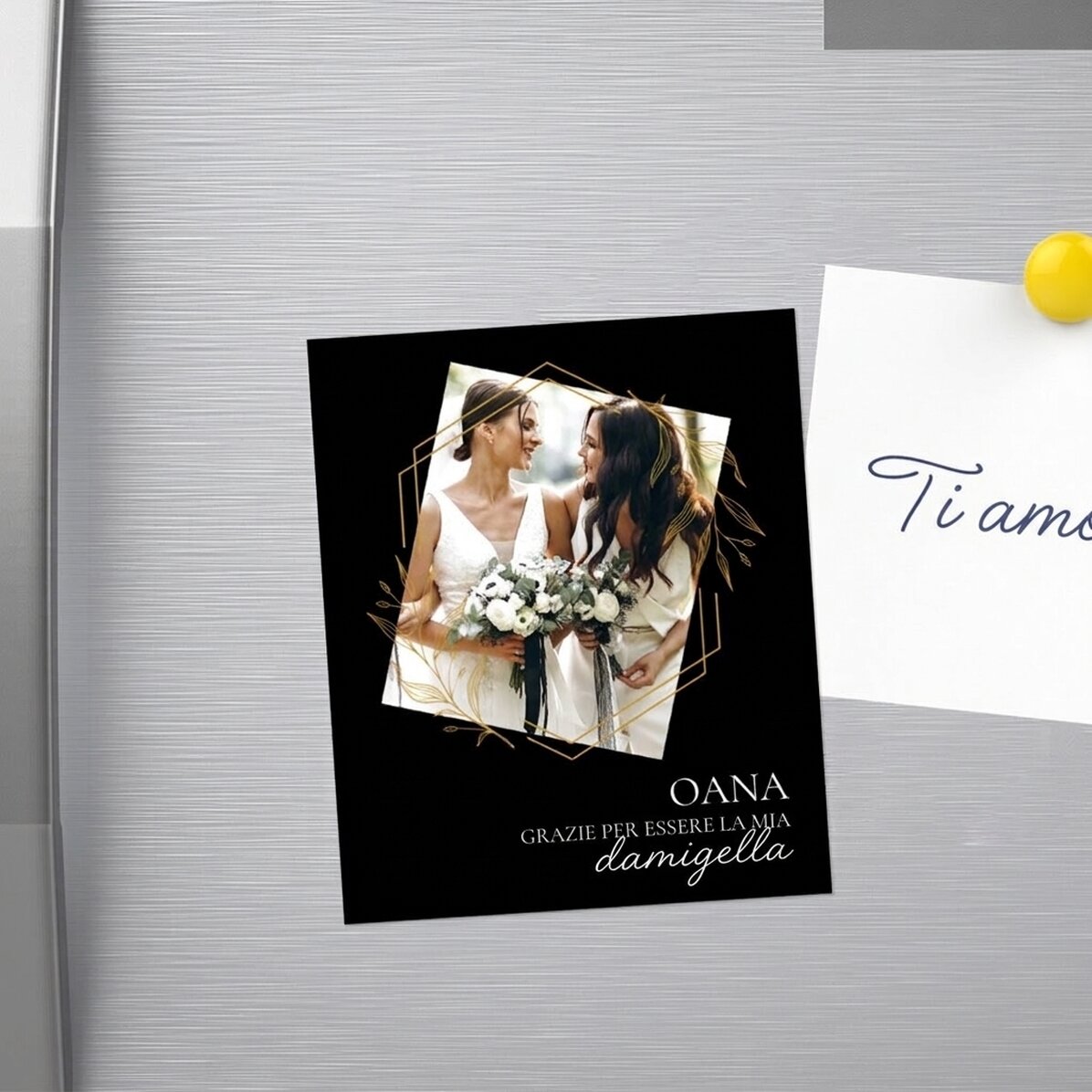 Magnete personalizzato 10x12 cm con foto e testo - Grazie!