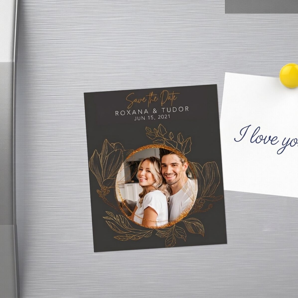 Magnete personalizzato 10x12 cm con foto e testo - Save the date