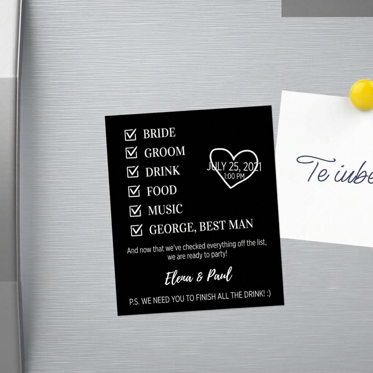 Magnete personalizzato 10x12 cm con testo - Invito