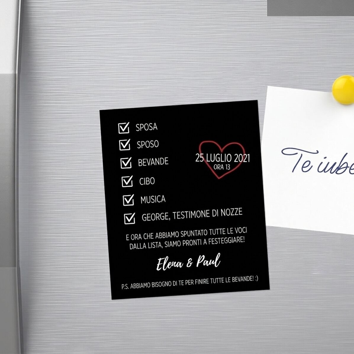 Magnete personalizzato 10x12 cm con testo - Invito