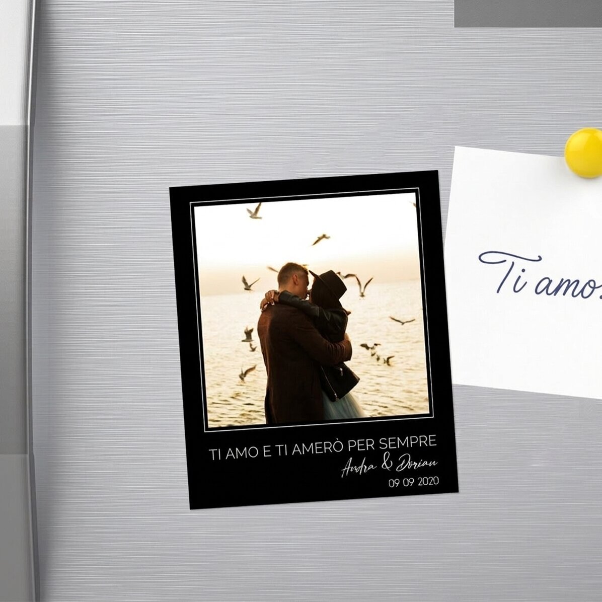 Magnete personalizzato 10x12 cm con foto e testo - Memories