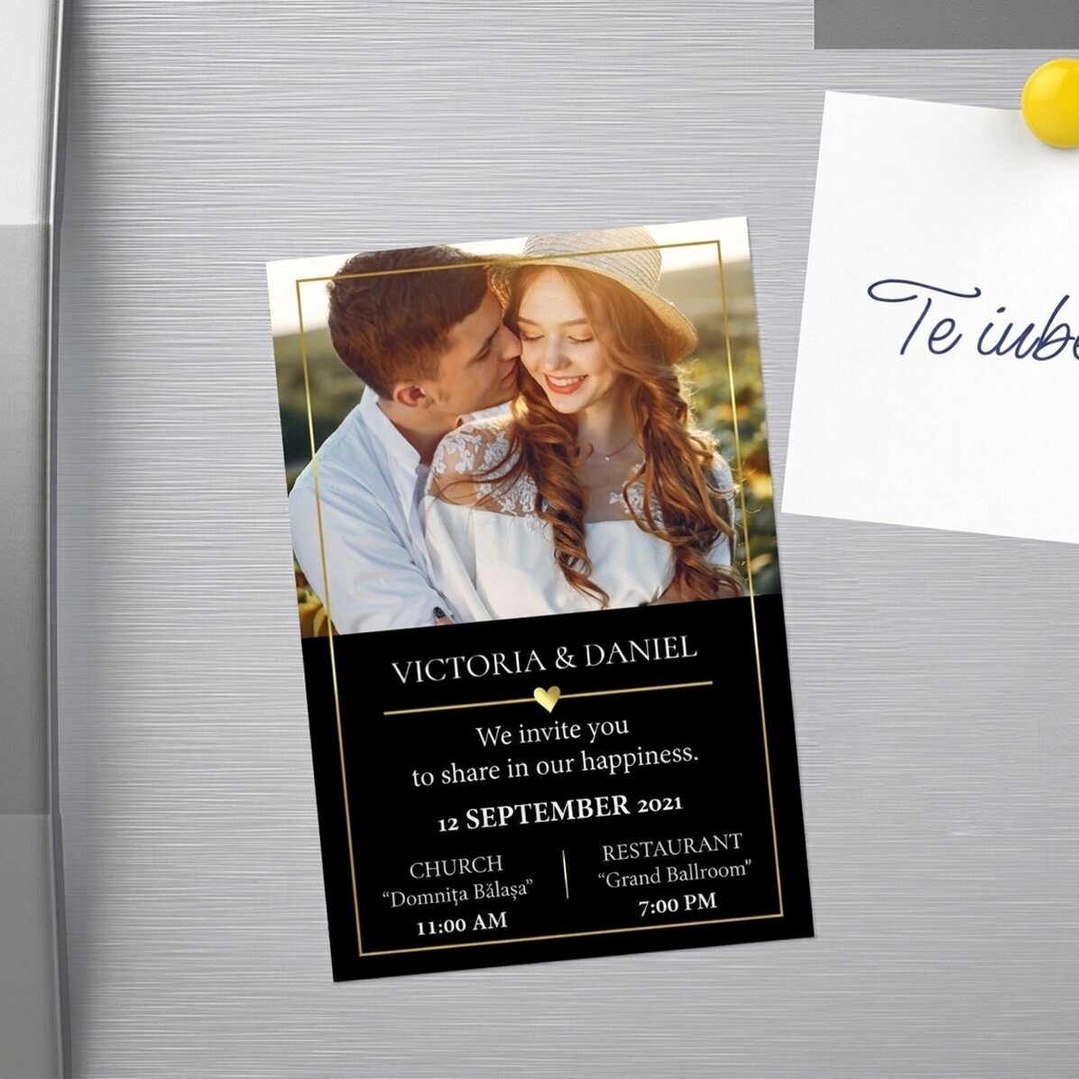 Magnete personalizzato 10x15 cm con foto e testo - Invito