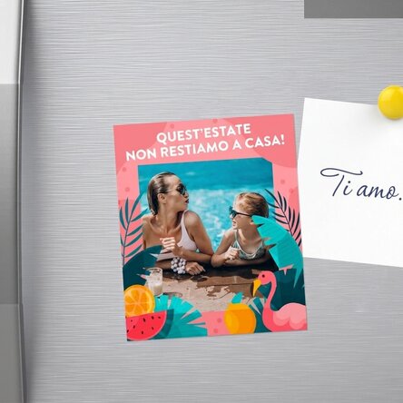Magnete personalizzato 10x12 cm con foto e testo - Summer fun