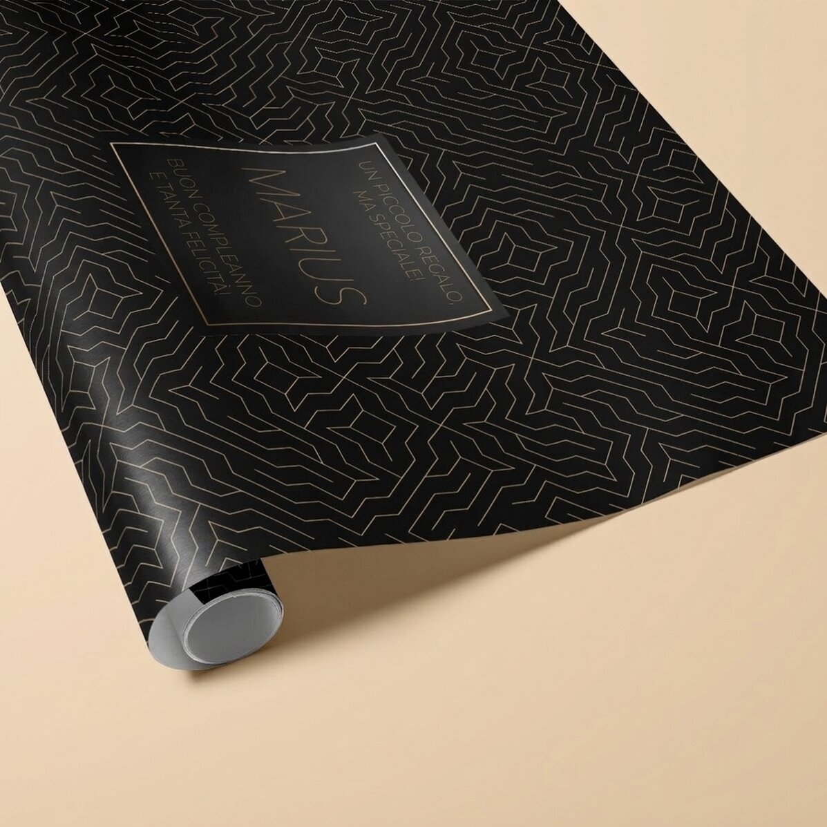 Carta da regalo personalizzata con testo - Nero e oro