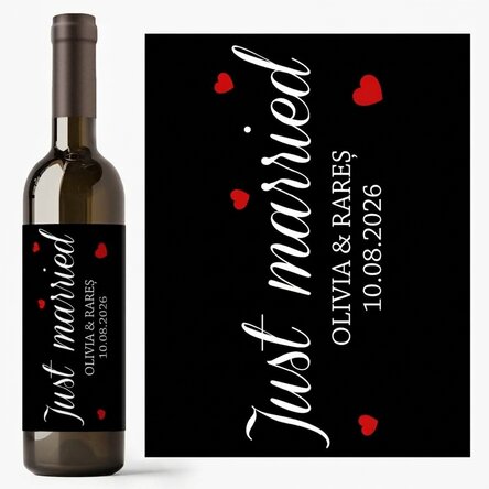 Vino personalizzato con messaggio - Just Married