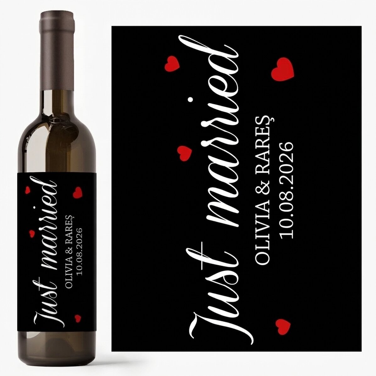 Vino personalizzato con messaggio - Just Married