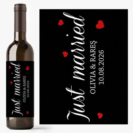 Vino personalizzato con messaggio - Just Married