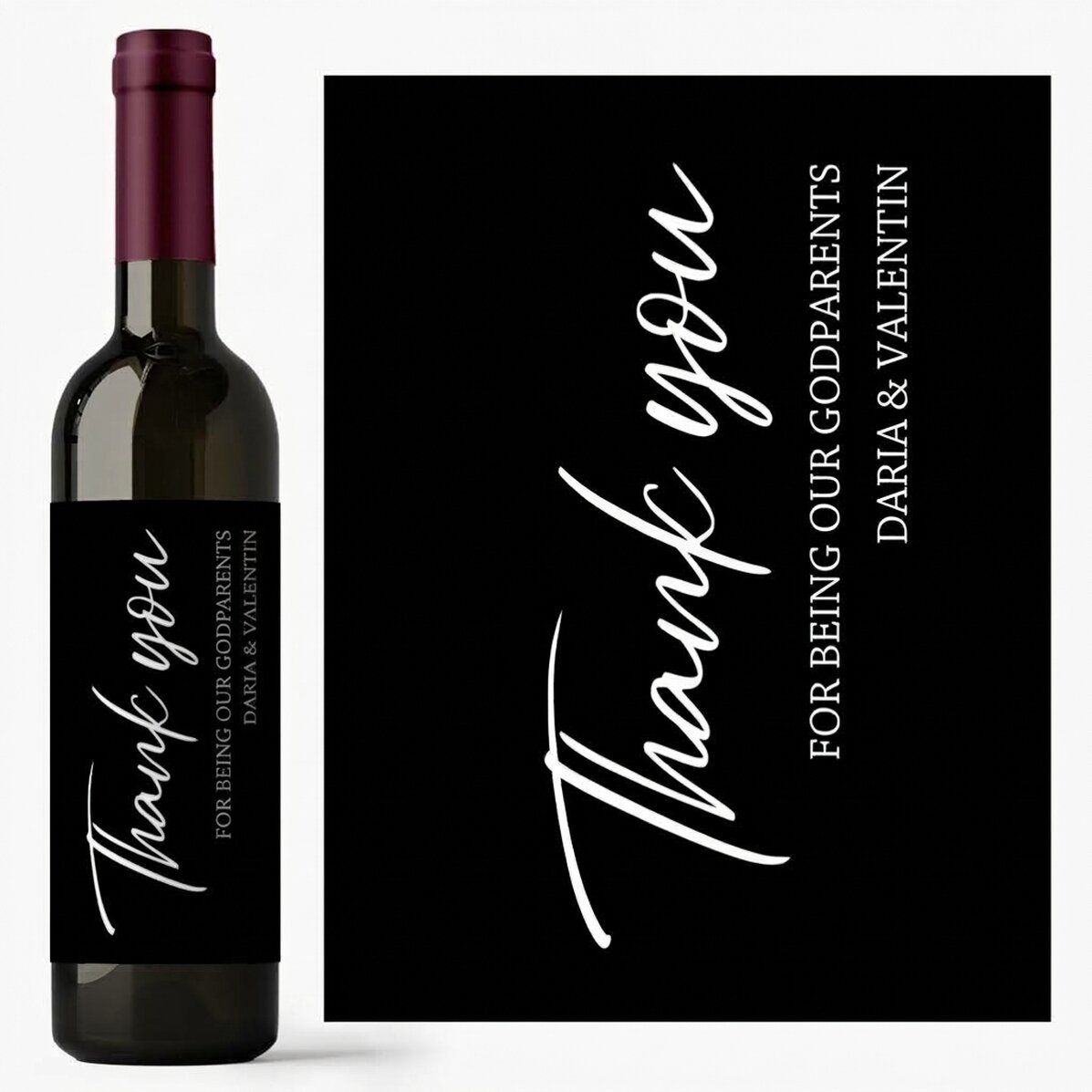Vino personalizzato con messaggio - Grazie!