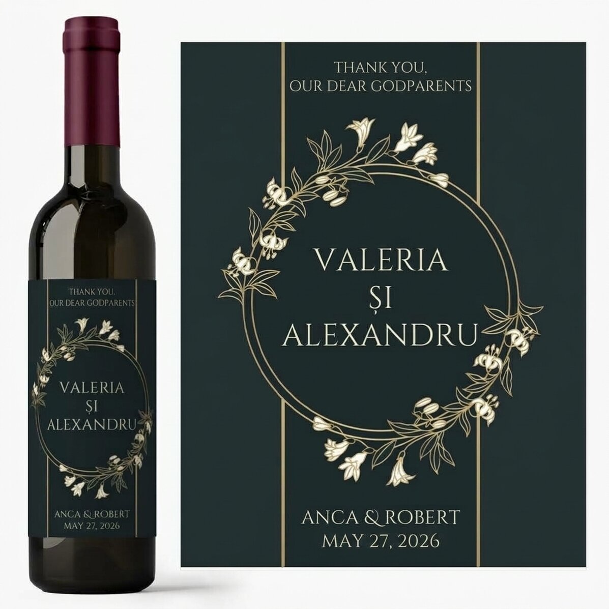 Vino personalizzato con messaggio - Per i padrini