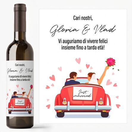 Vino personalizzato con messaggio - Coppia di sposi