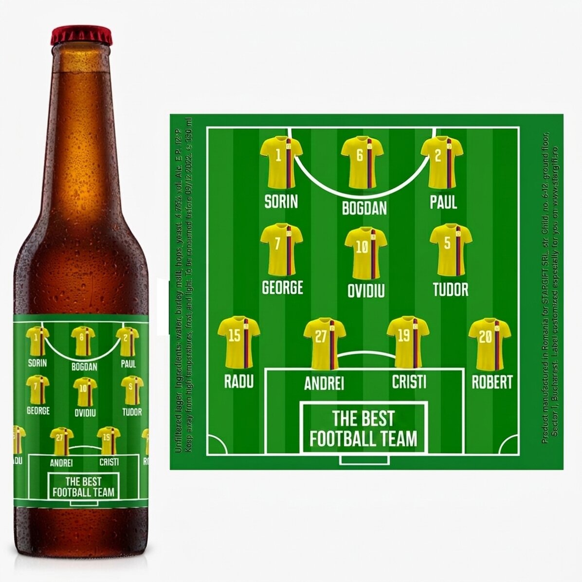 Birra personalizzata con scritta - Squadra di calcio