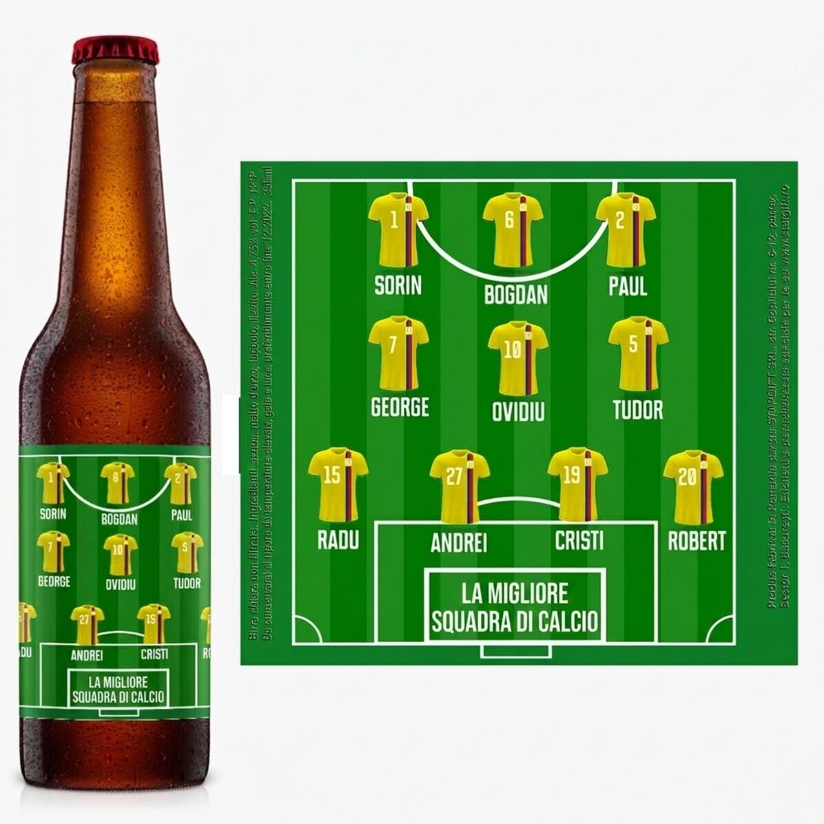Birra personalizzata con scritta - Squadra di calcio