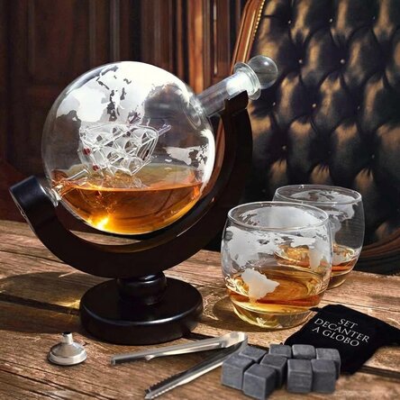 Decantatore a sfera con due bicchieri