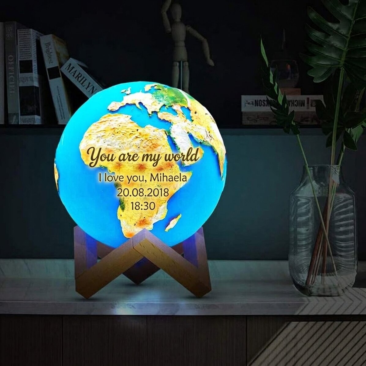 Lampada a forma di globo terrestre in 3D