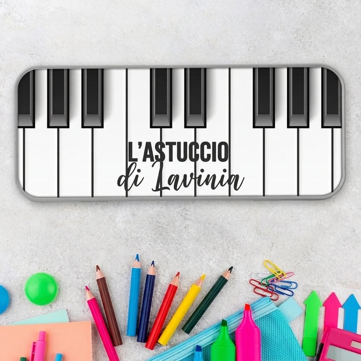 Astuccio personalizzato con scritta - Pianoforte
