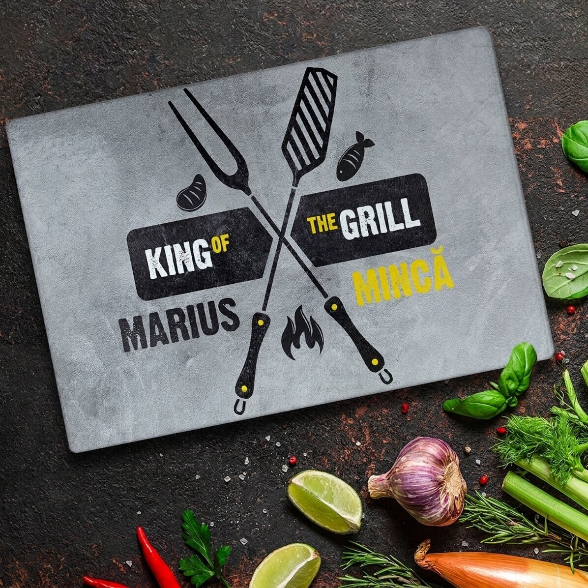 Tritavetro personalizzato con scritta - King of the grill