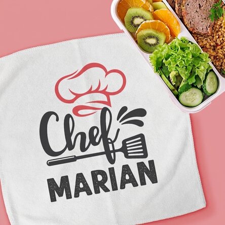 Asciugamano personalizzato con scritta - Chef in cucina