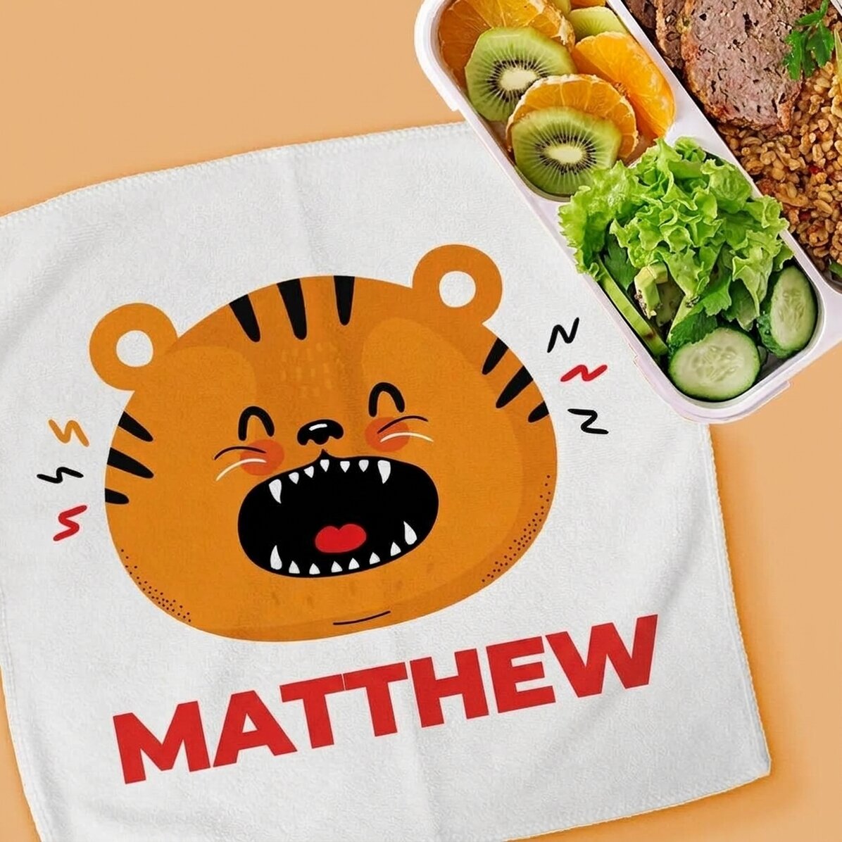 Asciugamano personalizzato con scritta per bambini - Tigre