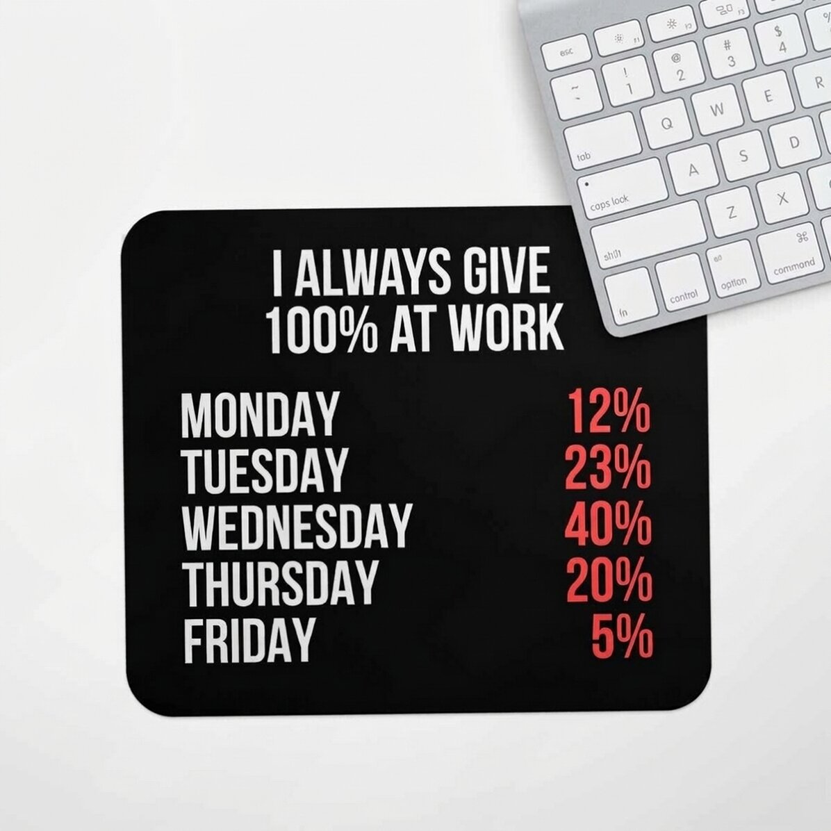 Tappetino per mouse personalizzato con scritta - 100% at work