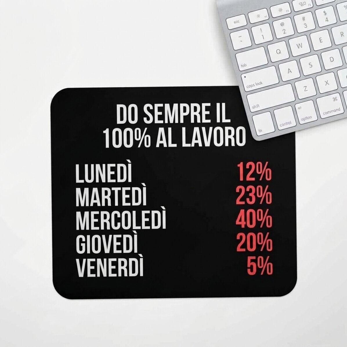Tappetino per mouse personalizzato con scritta - 100% at work
