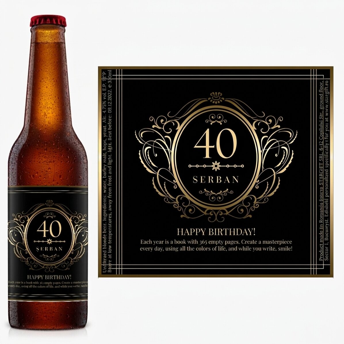 Birra personalizzata con scritta - Happy 40
