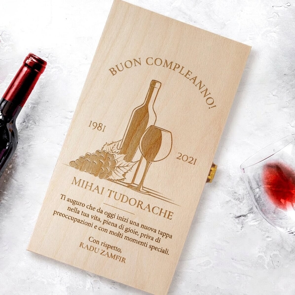 Scatola per vino personalizzata per due bottiglie - Special Birthday