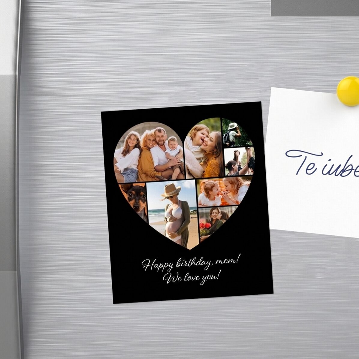 Magnete personalizzato 10x12 cm con 8 foto a forma di cuore