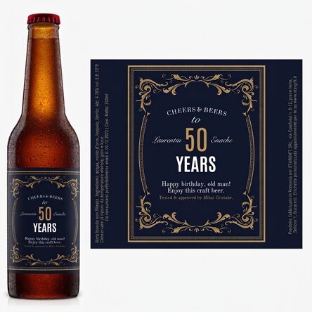 Birra personalizzata con scritta - Vintage 50
