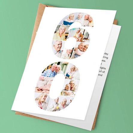 Personalised greeting card with text - Golden 60