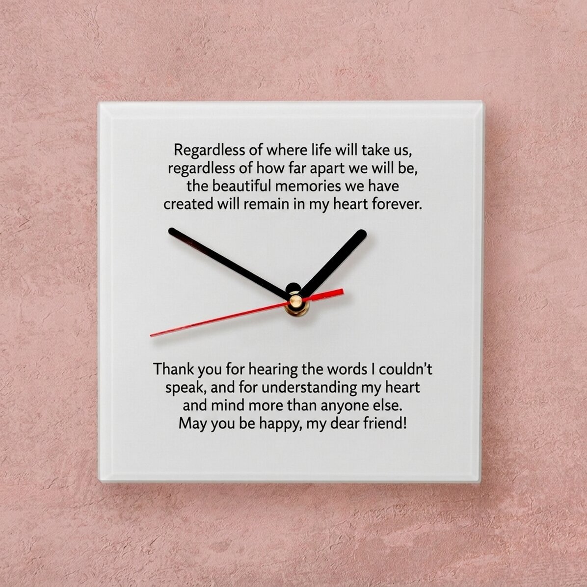 Orologio quadrato personalizzato con messaggio