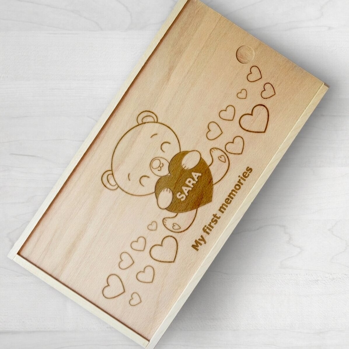 Scatola regalo personalizzata in legno - I miei primi ricordi