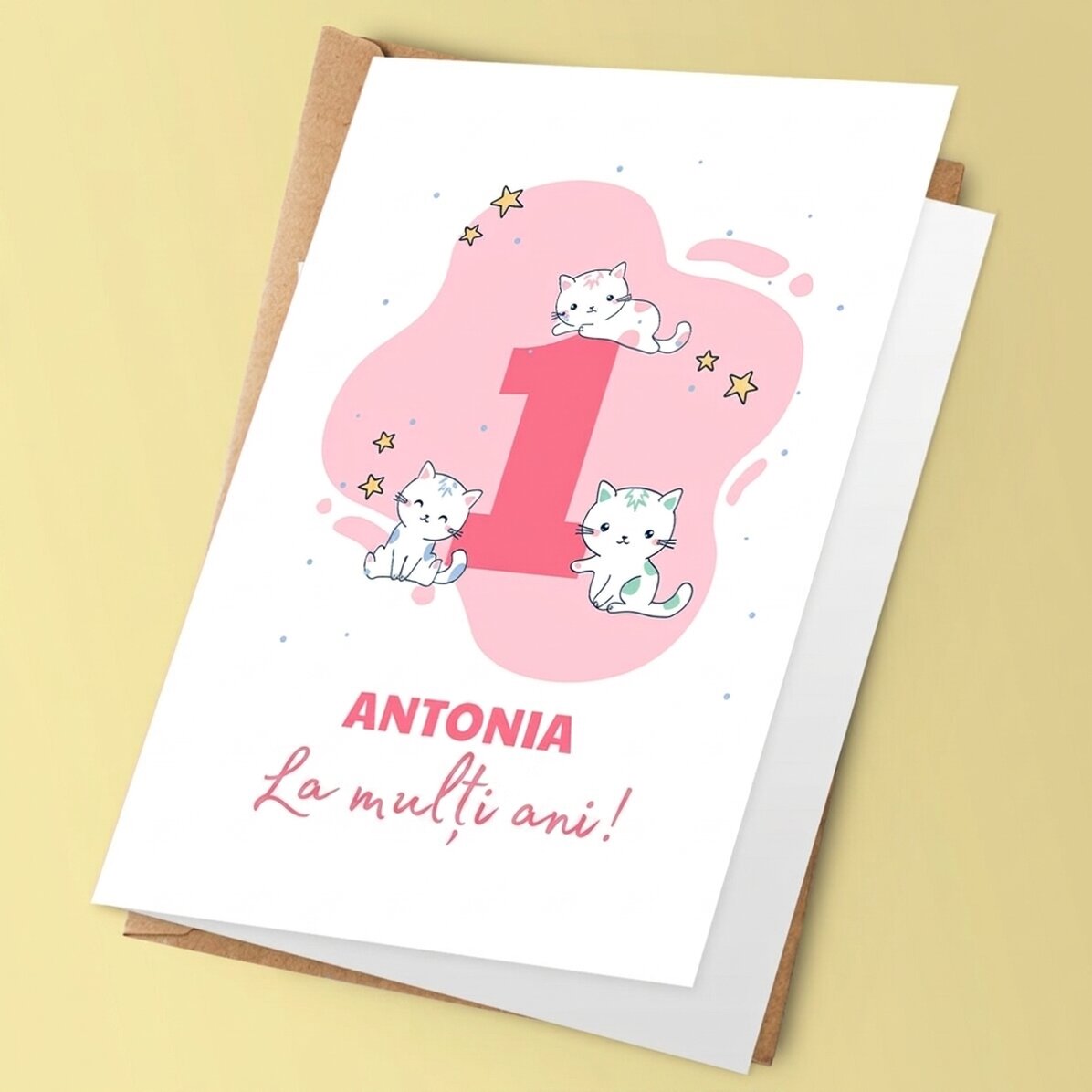 Biglietto di auguri personalizzato fronte-retro con testo - Compleanno dei bambini