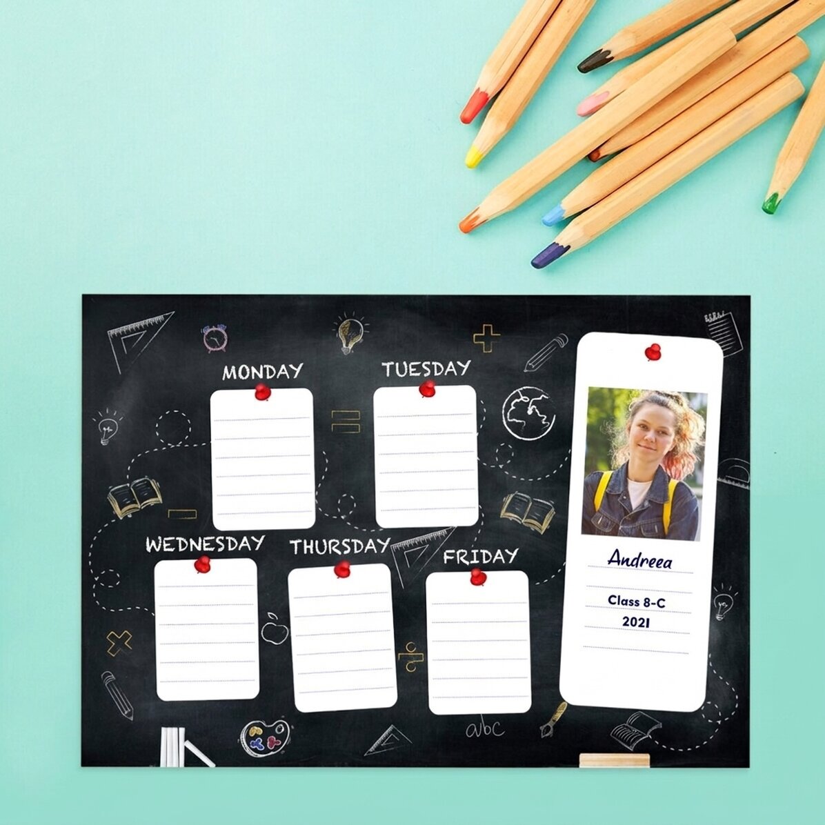 Orario personalizzato con foto e testo - Blackboard