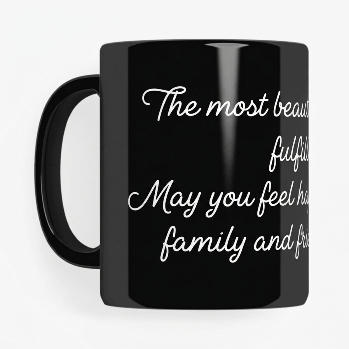 Tazza nera personalizzata con messaggio