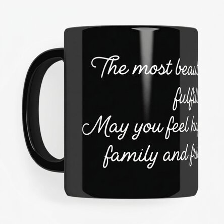Tazza nera personalizzata con messaggio