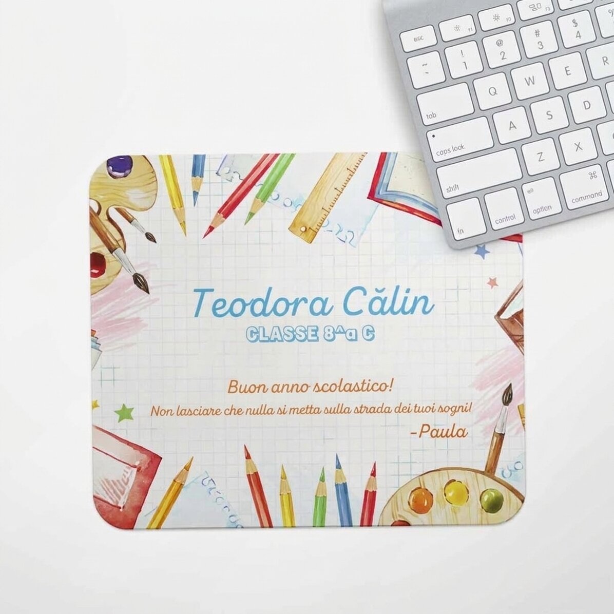 Tappetino per mouse personalizzato con scritta - Ritorno a scuola
