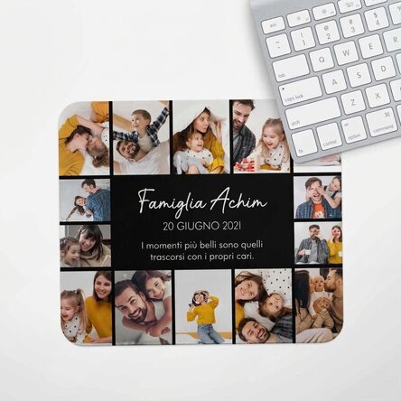 Tappetino per mouse personalizzato con 14 foto e testo