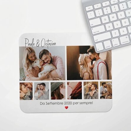 Tappetino per mouse personalizzato con 8 foto e testo - For you