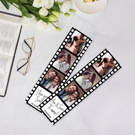 Segnalibro personalizzato con 3 foto e testo - La nostra storia