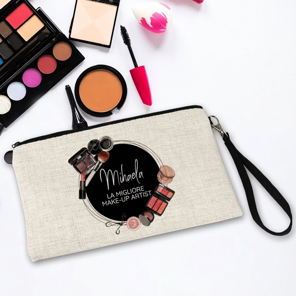 Borsetta per cosmetici personalizzata con scritta - Truccatrice