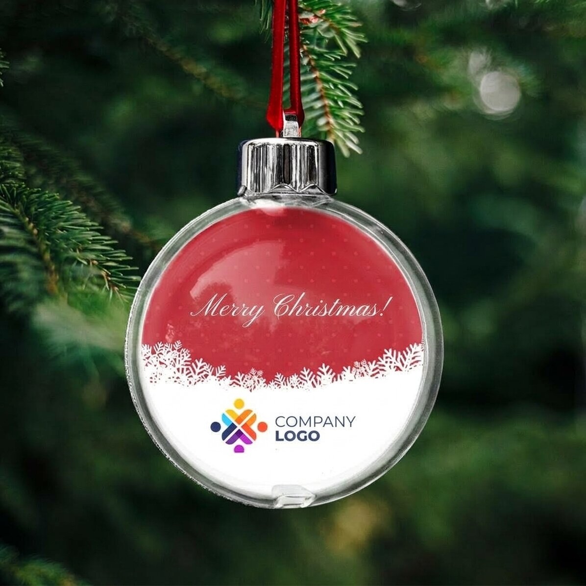 Globo personalizzato con logo e messaggio - La magia del Natale