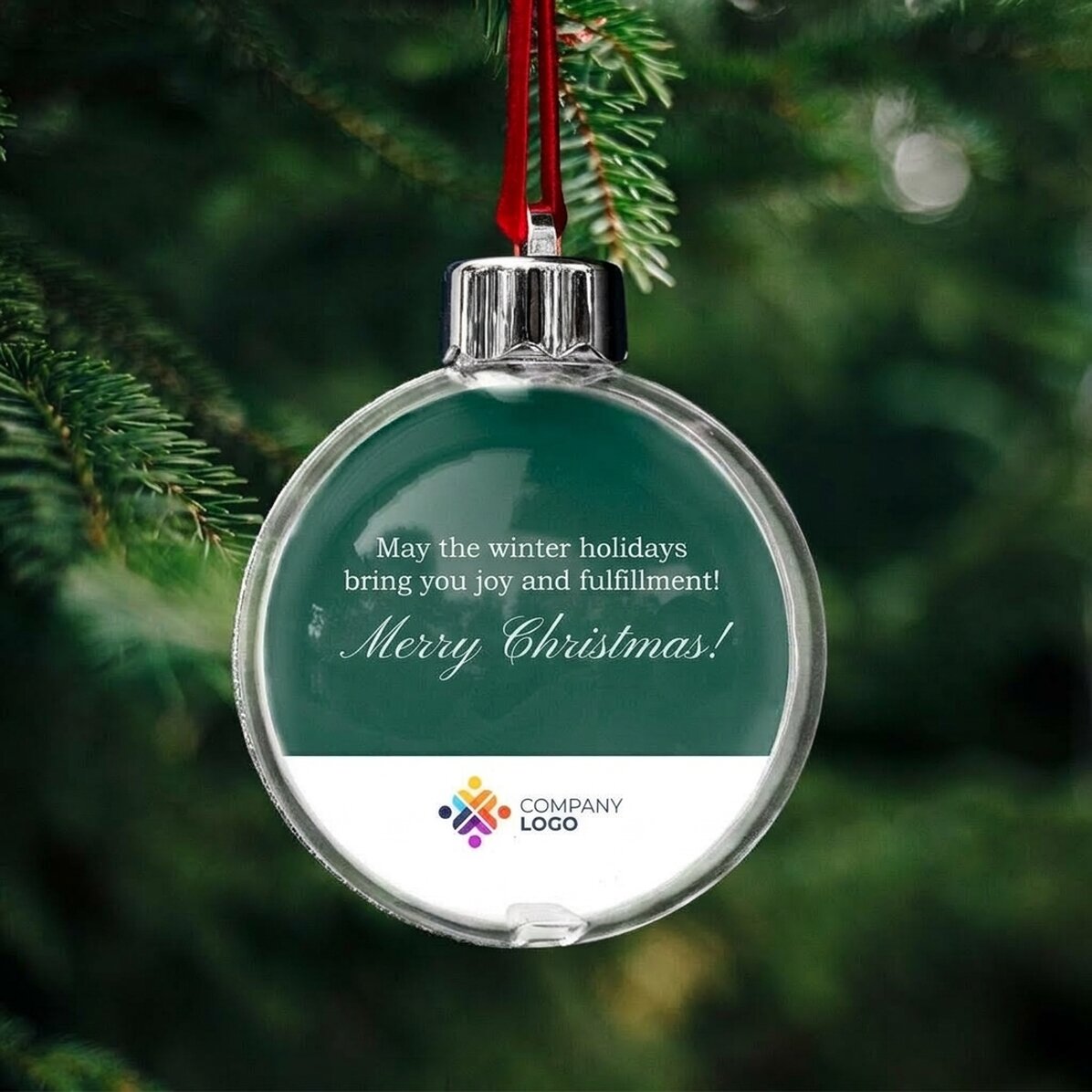 Globo personalizzato con logo e messaggio - Buon Natale!
