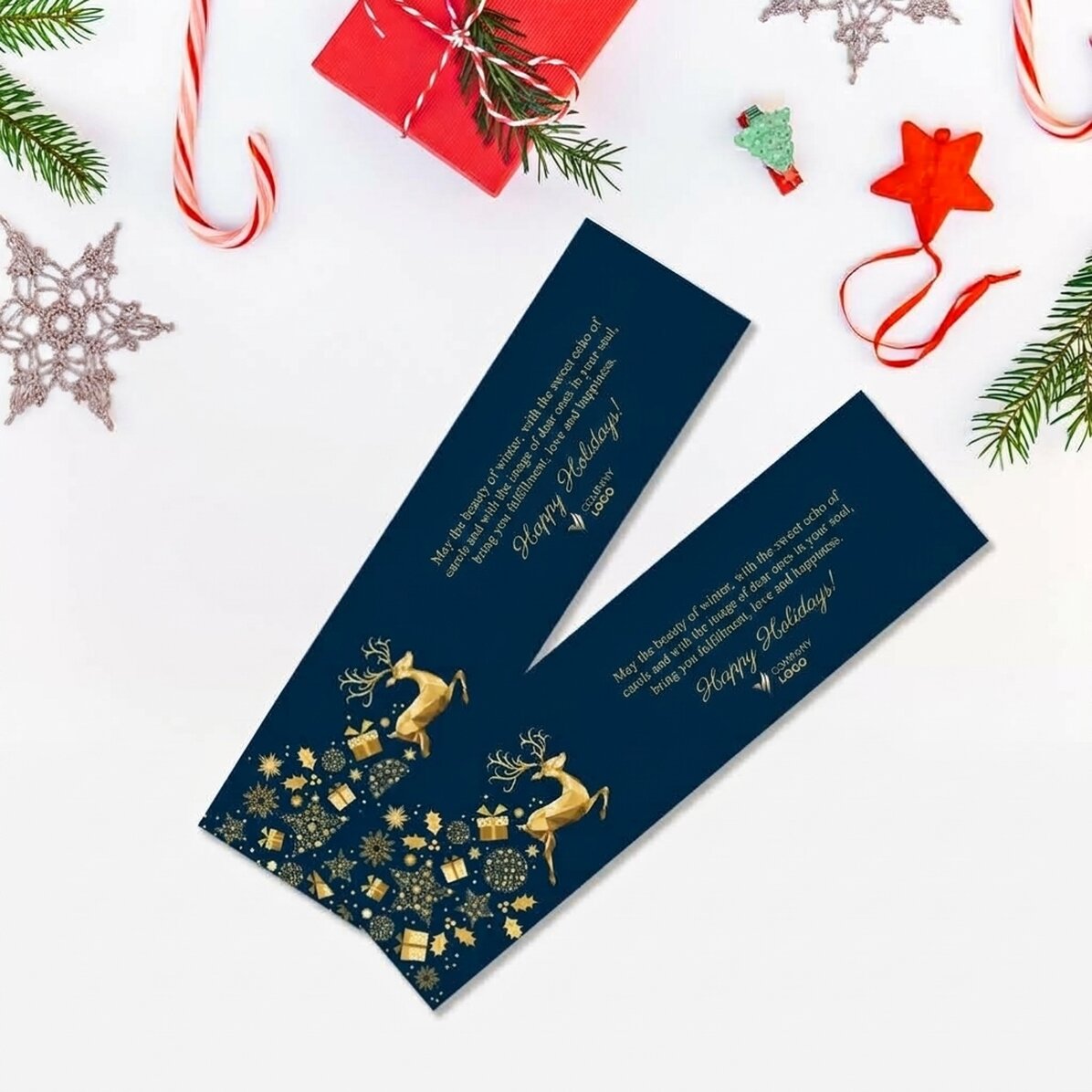 Segnalibro personalizzato con testo e logo - Storia di Natale