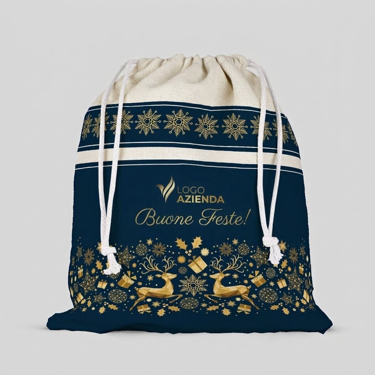 Borsetta personalizzata con logo, 36x39 cm - Storia di Natale