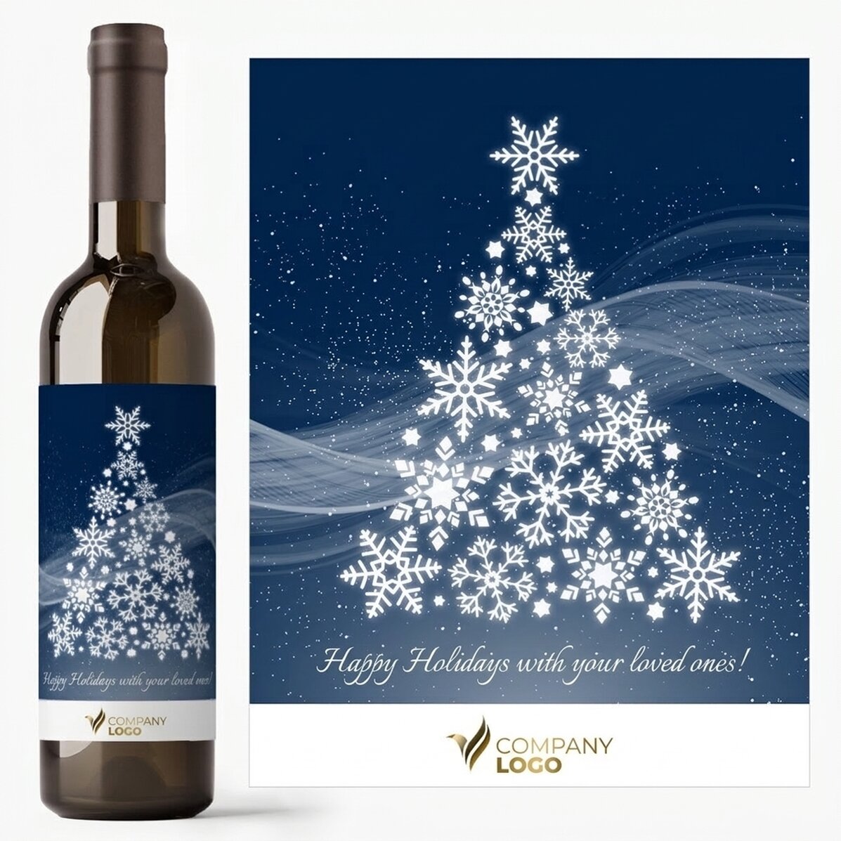 Vino personalizzato con logo e messaggio - Buon Natale!
