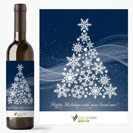 Vino personalizzato con logo e messaggio - Buon Natale!